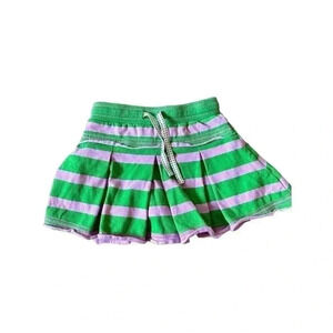 Mini Boden Purple and Green Striped Pleated Skort Size 4-5y